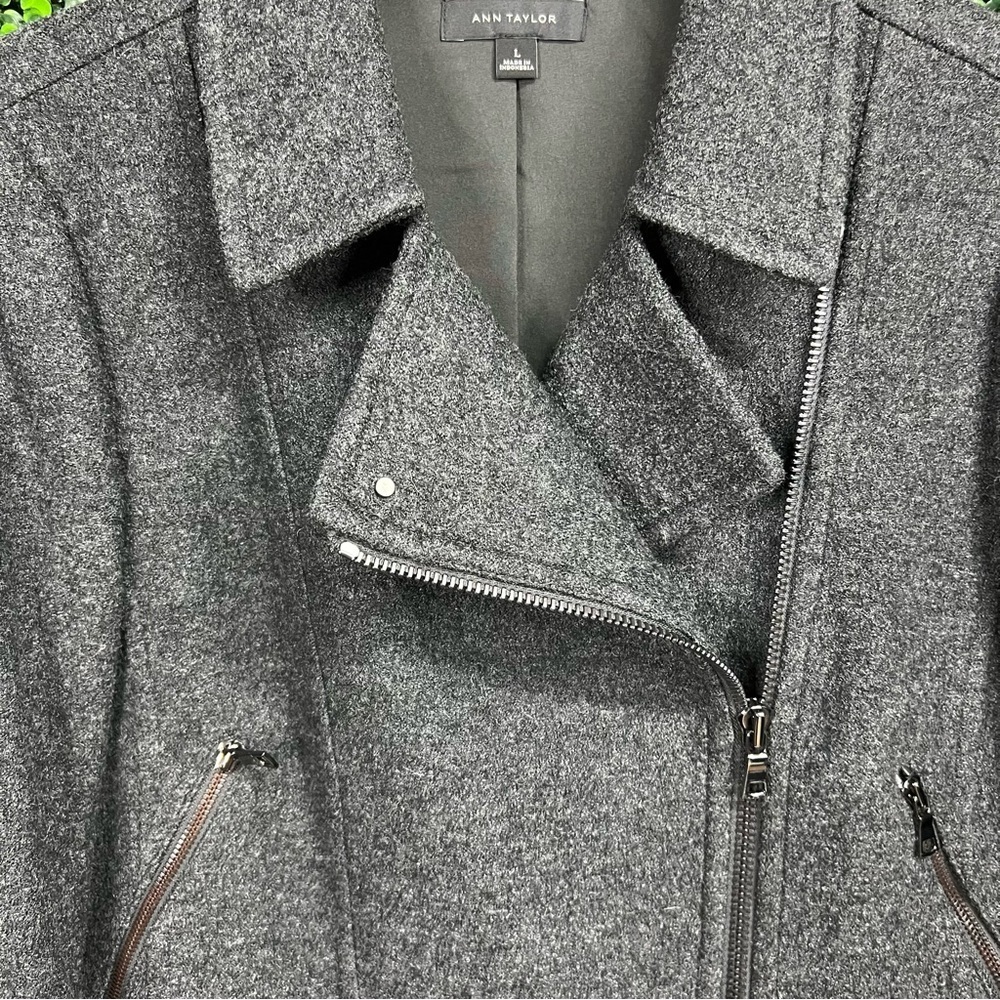 ANN TAYLOR | Wool Blend Moto Jacket - Picture 4 of 10